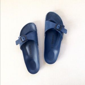 navy blue rubber birkenstocks